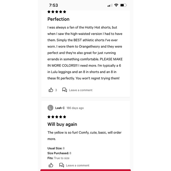 ❤️LULULEMON HIGH RISE HOTTY HOT SHORT 4”-CARNATION RED-4❤️ - Picture 8 of 10